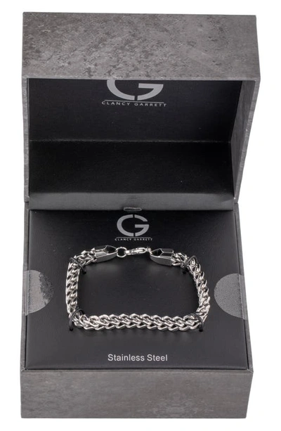 Shop Clancy Garrett Stainless Steel Franco Chain Bracelet In Silver