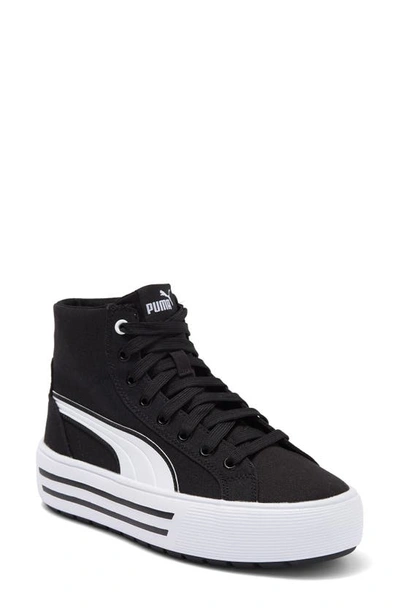 Shop Puma Kaia 2.0 Mid Top Sneaker In  Black- White