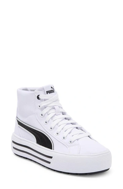 Shop Puma Kaia 2.0 Mid Top Sneaker In  White- Black