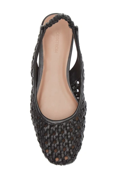 Nordstrom Arabella Woven Slingback Flat In Black