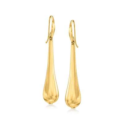 Ross-simons Italian 18kt Yellow Gold Elongated Drop Earrings In Yellow
