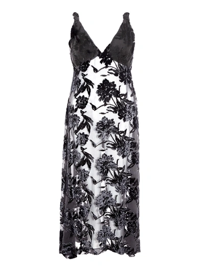 Shop Lardini Long Embellished Dress With Women's Petticoat In Black