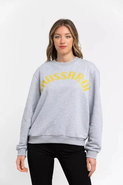 Shop Trussardi Cotton Women's Sweater In Grey