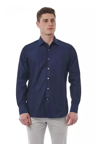 Shop Bagutta Cotton Men's Shirt In Blue