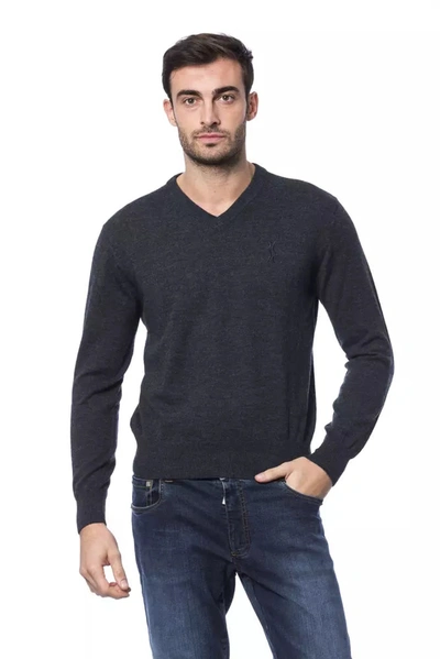Shop Billionaire Italian Couture Merino Wool Men's Sweater In Grey