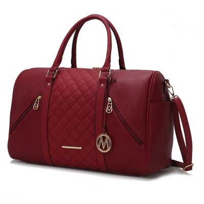 Mkf Collection By Mia K Allegra Vegan Leather Women's Duffle In Red