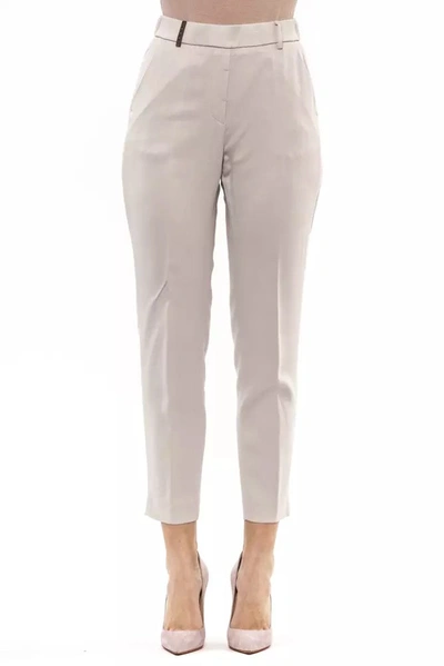 Shop Peserico Viscose Jeans & Women's Pant In Beige