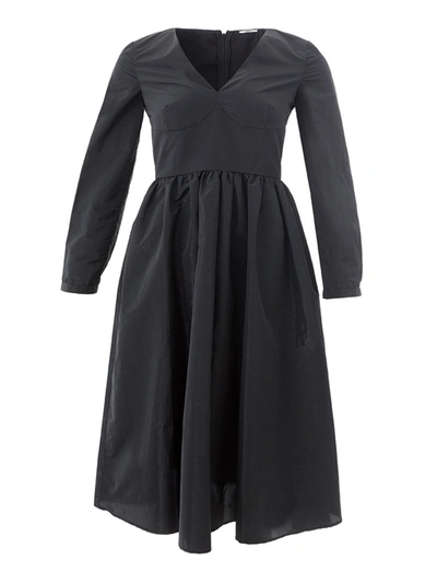 Shop Lardini Long Dress With V Women's Neck In Black