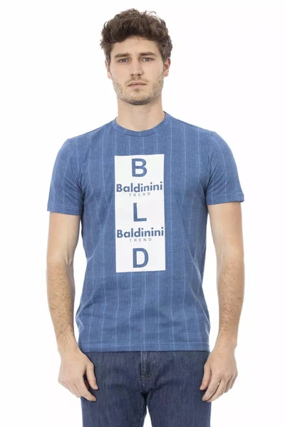 Shop Baldinini Trend Cotton Men's T-shirt In Blue