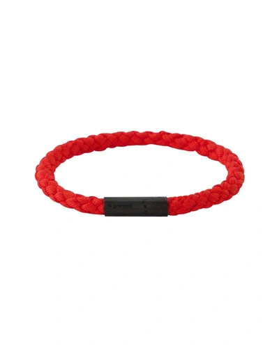 Shop Le Gramme Orlebar Brown X  Le 5g Cable Bracelet In Black/brushed Red Titanium