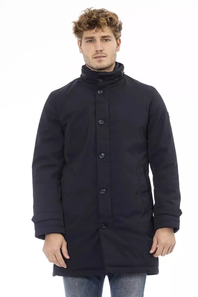 Shop Baldinini Trend Polyester Men's Jacket In Blue