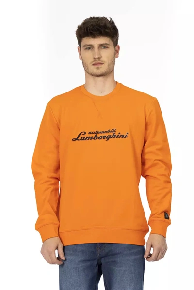 Shop Automobili Lamborghini Cotton Men's Sweater In Orange