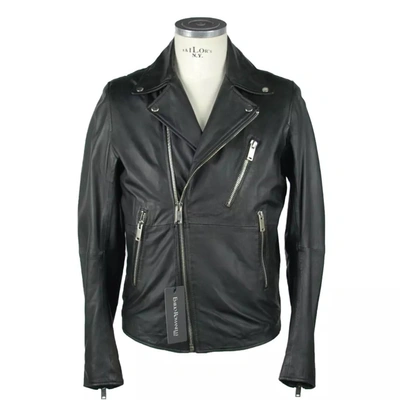 Shop Emilio Romanelli Leather Men's Jacket In Black