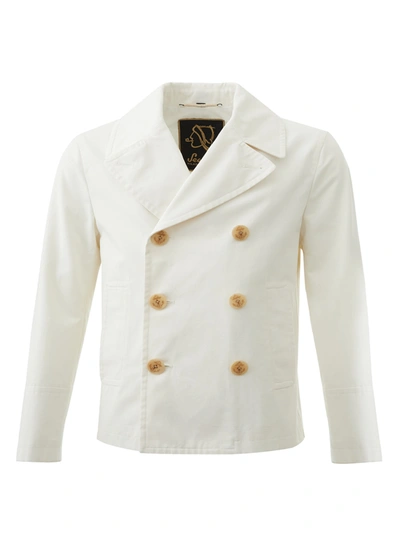 Shop Sealup Marine Style Double Breast Men's Jacket In White