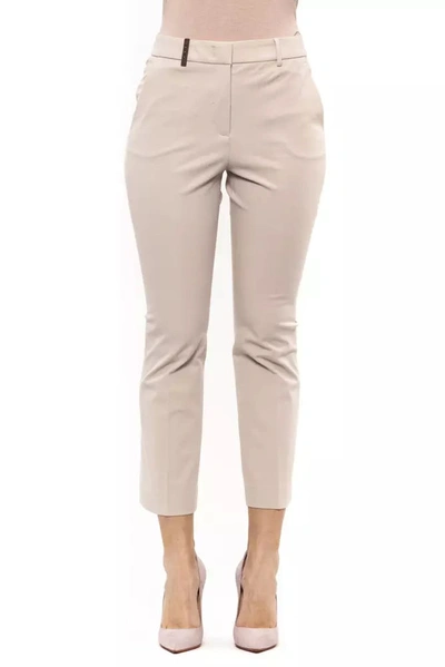 Shop Peserico Cotton Jeans & Women's Pant In Beige