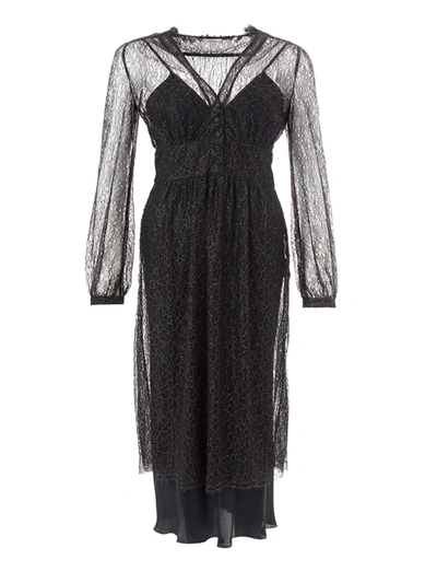Shop Lardini Long Embellished Dress With Women's Petticoat In Black