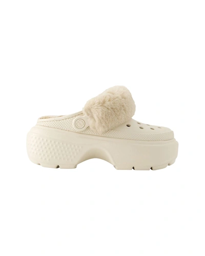 Shop Crocs Stomp Lined Slides -  - Thermoplastic - White