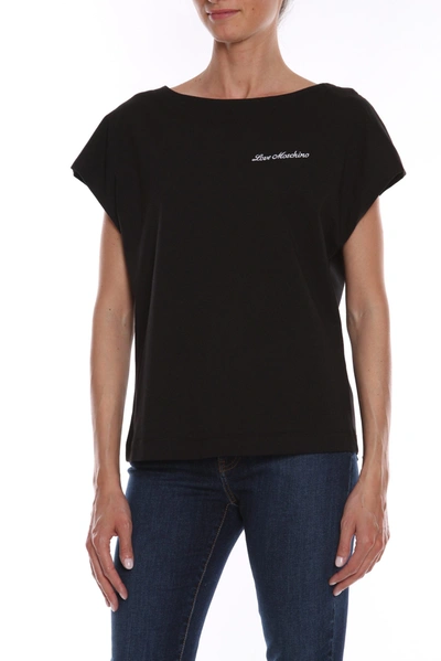 Shop Love Moschino Cotton Tops & Women's T-shirt In Black
