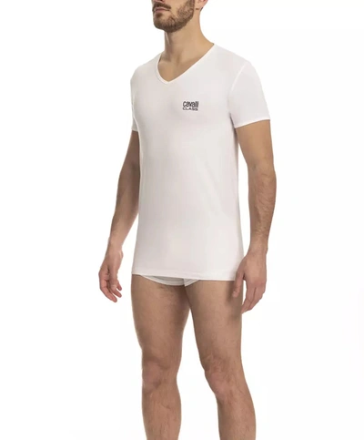Shop Cavalli Class Cotton Men's T-shirt In White