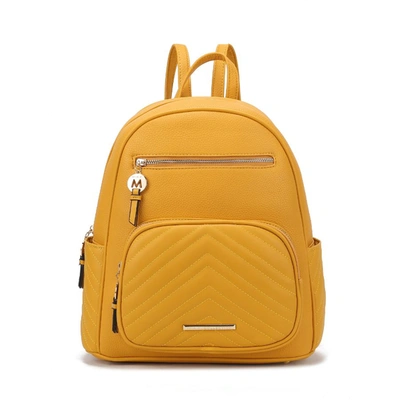 Shop Mkf Collection By Mia K Romana Vegan Leather Women's Backpack In Yellow