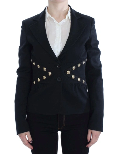 Shop Exte Cotton Stretch Studded Blazer Women's Jacket In Black
