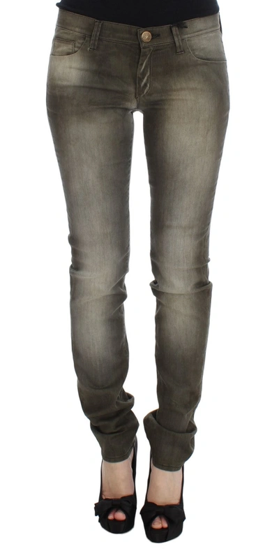 Shop Ermanno Scervino Wash Cotton Blend Slim Fit Women's Jeans In Grey