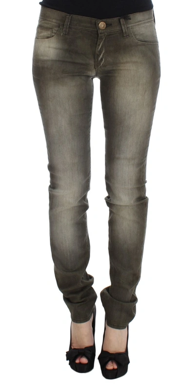 Ermanno Scervino Women   Wash Cotton Blend Slim Fit Jeans In Grey