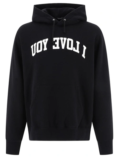 Shop Undercover "i Love You" Hoodie In Black