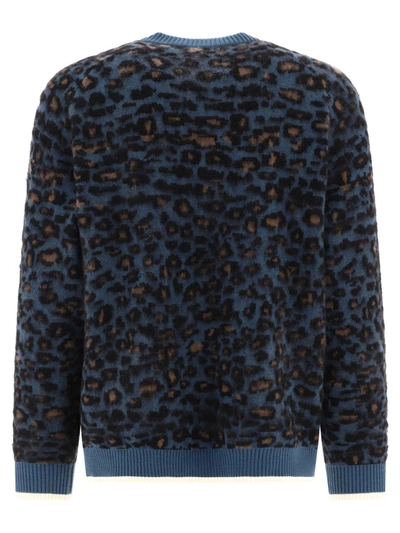 Shop Undercover Animal-printed Cardigan In Blue