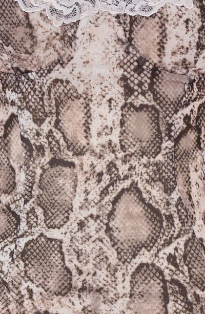 House Of Cb Seraphina Corset Detail Long Sleeve Dress In Snake Print