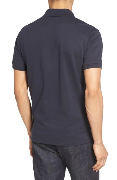Shop Hugo Boss 'pallas' Regular Fit Logo Embroidered Polo Shirt In Dark Blue