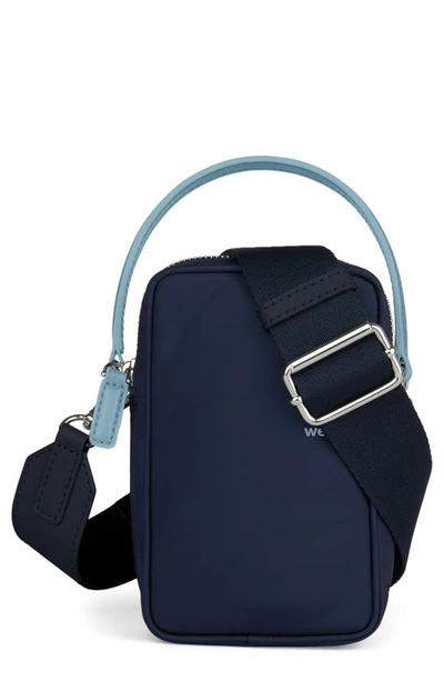 Shop We-ar4 The Souvenir Crossbody Bag In Navy Pale Blue