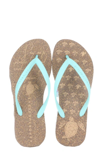 Shop Asportuguesas By Fly London Turtle Flip Flop In Brown/ Green