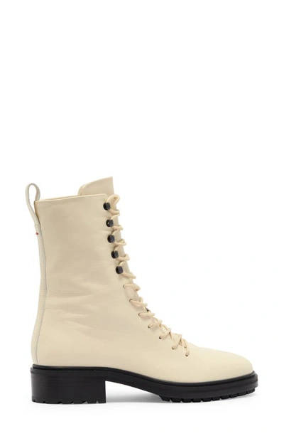 Shop Aeyde Isabel Lace-up Boot In Creamy