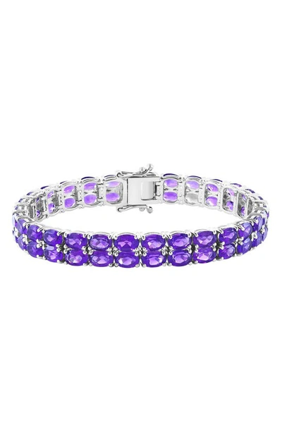 Shop Effy Sterling Silver Stone Bracelet In Purple
