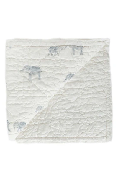 Shop Pehr Follow Me Quilted Organic Cotton Baby Blanket In Follow Me Elephant