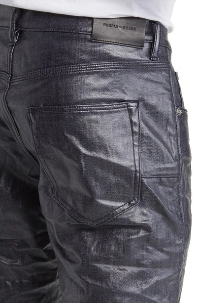 Shop Purple Brand Patent Film Coated Skinny Jeans In Dark Indigo