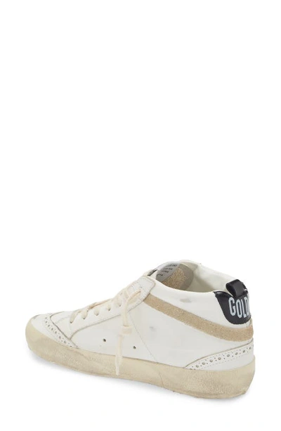 Golden Goose Mid Star Glitter Sneaker In White/ Gold