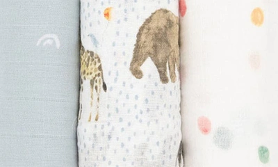 Shop Little Unicorn 3-pack Organic Cotton Muslin Swaddle Blankets In Party Animal