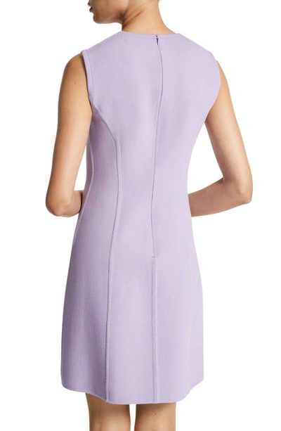 Shop Michael Kors Stretch Wool Blend Crepe Shift Dress In Freesia