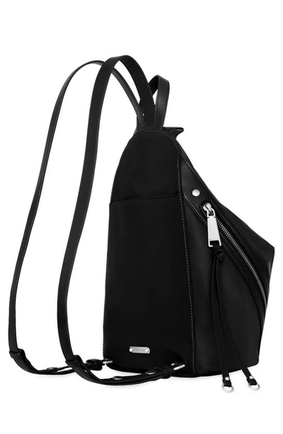 Shop Rebecca Minkoff Medium Julian Zip Nylon Backpack In Black