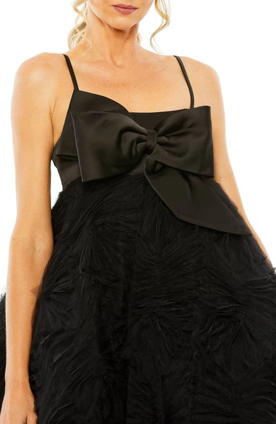Shop Mac Duggal Bow Front Tulle Babydoll Dress In Black