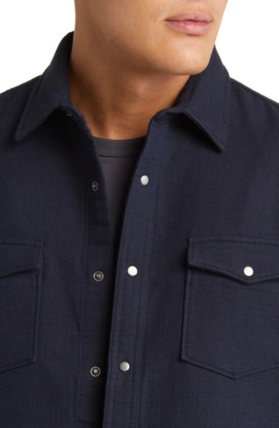 Shop Nordstrom Trim Fit Snap Front Shirt In Navy Blazer