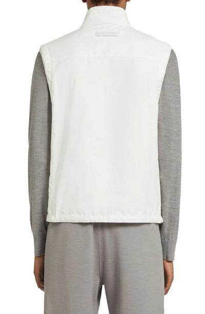 Zegna Reversible Sleeveless Jacket With Drawstring And Pockets In White