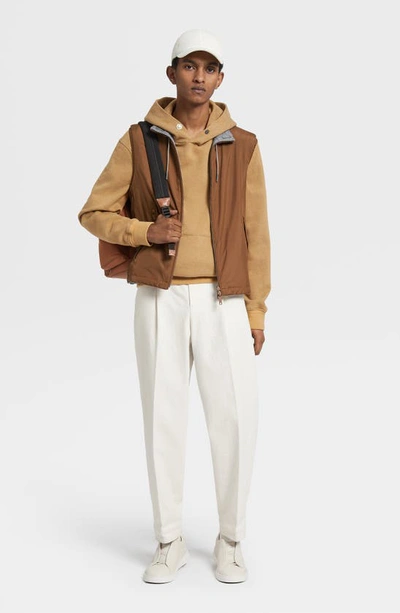 Zegna Zephyr Reversible Vest In Vicuna
