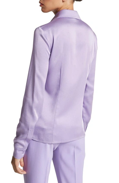 Michael Kors Hansen Charmeuse Button-front Shirt In Freesia