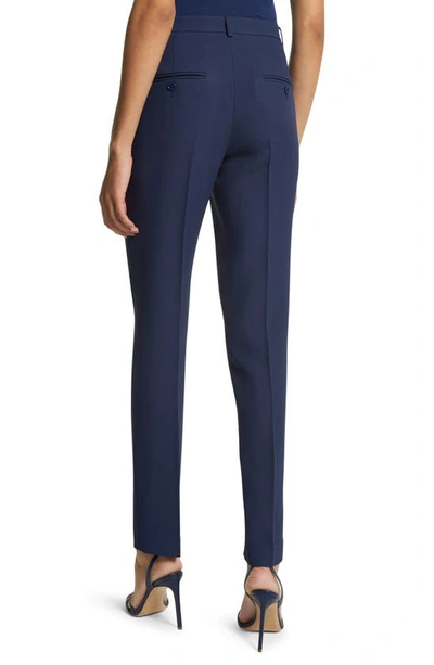 Shop Michael Kors Samantha Pintuck Pleat Crepe Sablé Ankle Pants In Navy