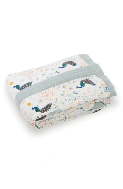 Little Unicorn Cotton Muslin Baby Quilt In Peacock