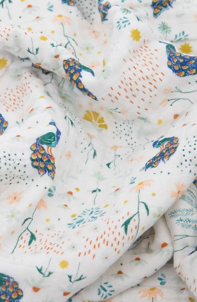 Little Unicorn Cotton Muslin Baby Quilt In Peacock