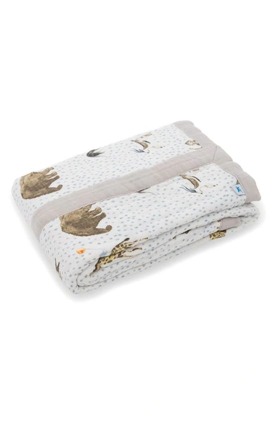 Little Unicorn Cotton Muslin Baby Quilt In Party Animals